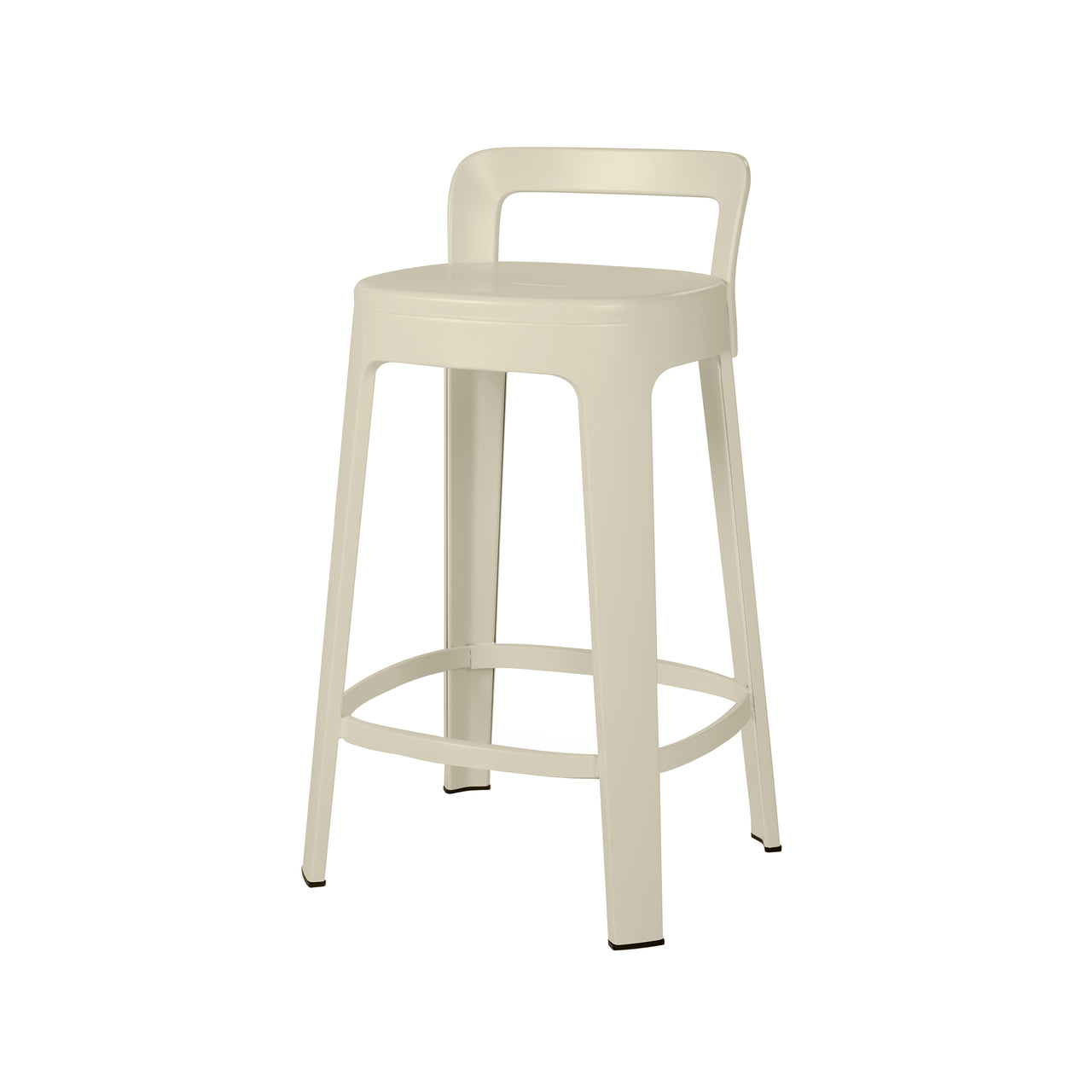 Ombra Bar + Counter Stool with Backrest: Counter + Grey