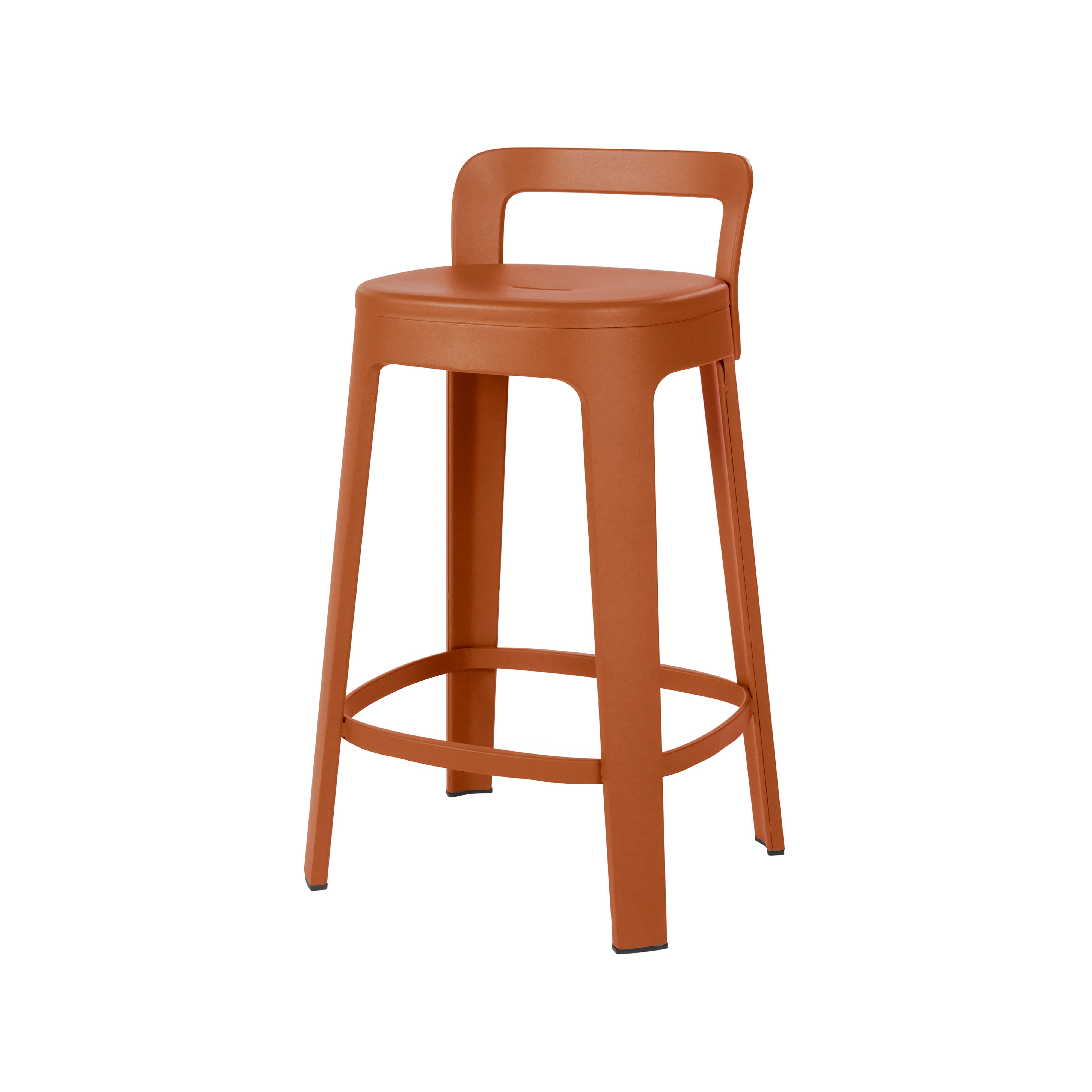 Ombra Bar + Counter Stool with Backrest: Counter + Terracotta