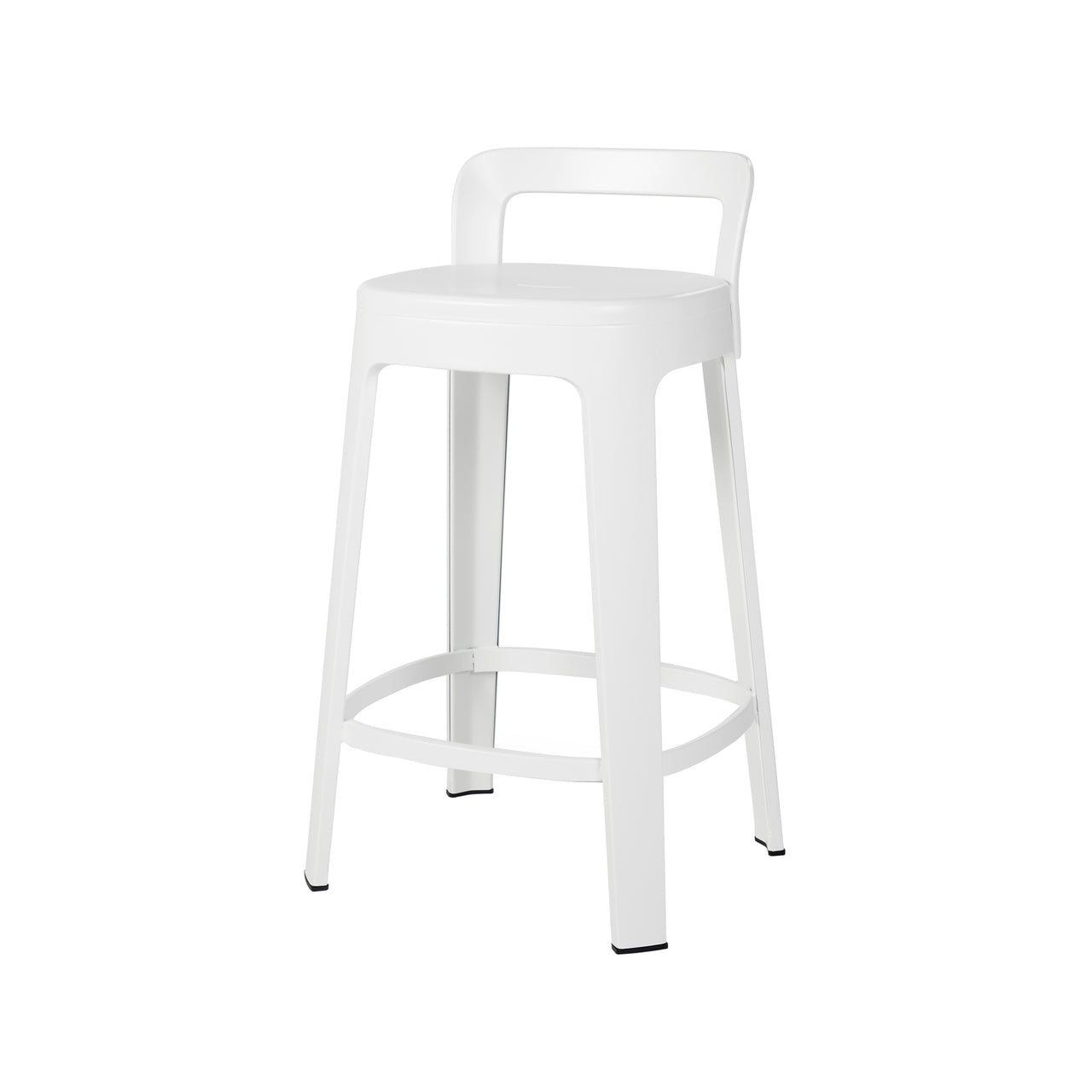 Ombra Bar + Counter Stool with Backrest: Counter + Traffic White