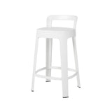 Ombra Bar + Counter Stool with Backrest: Counter + Traffic White