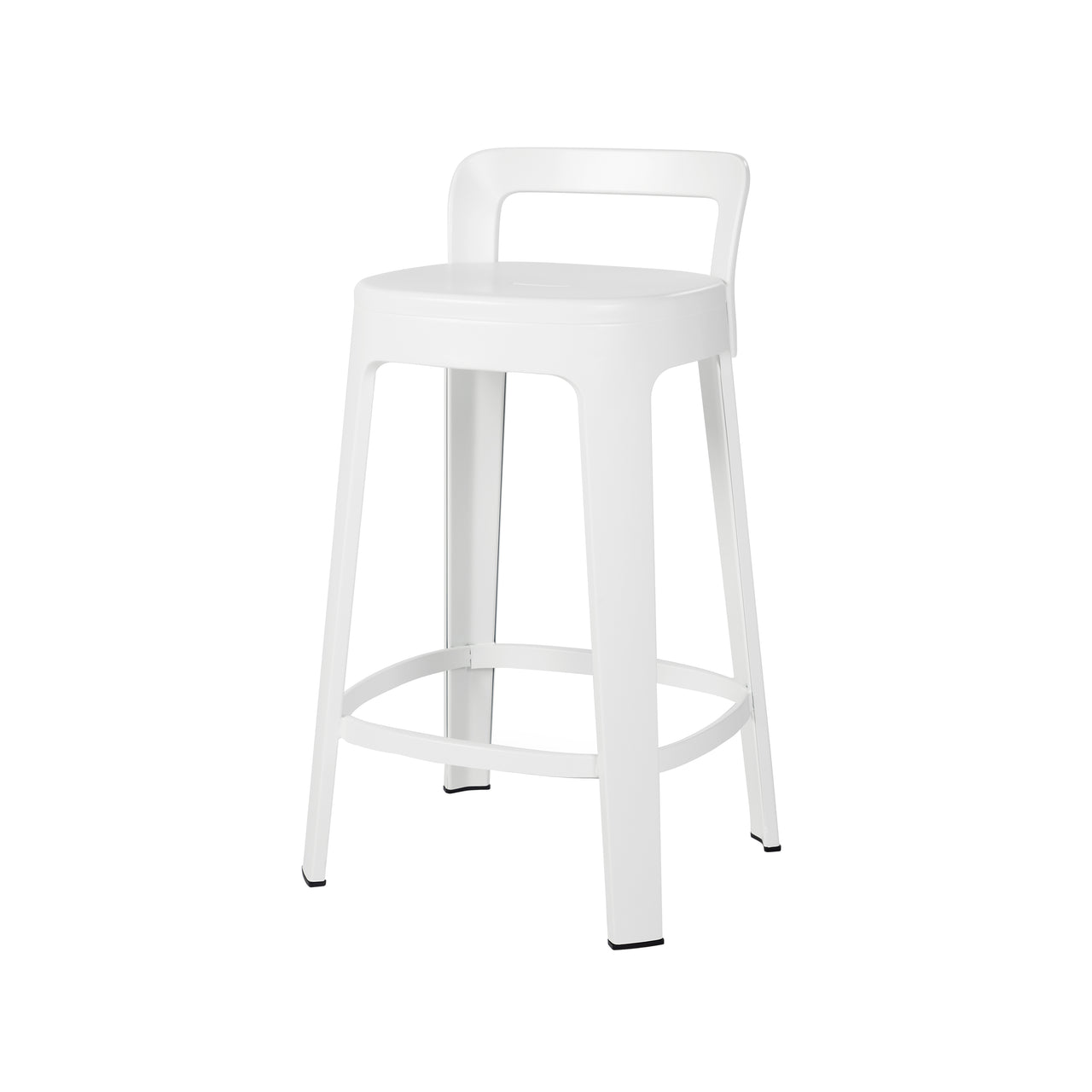 Ombra Bar + Counter Stool with Backrest: Counter + White