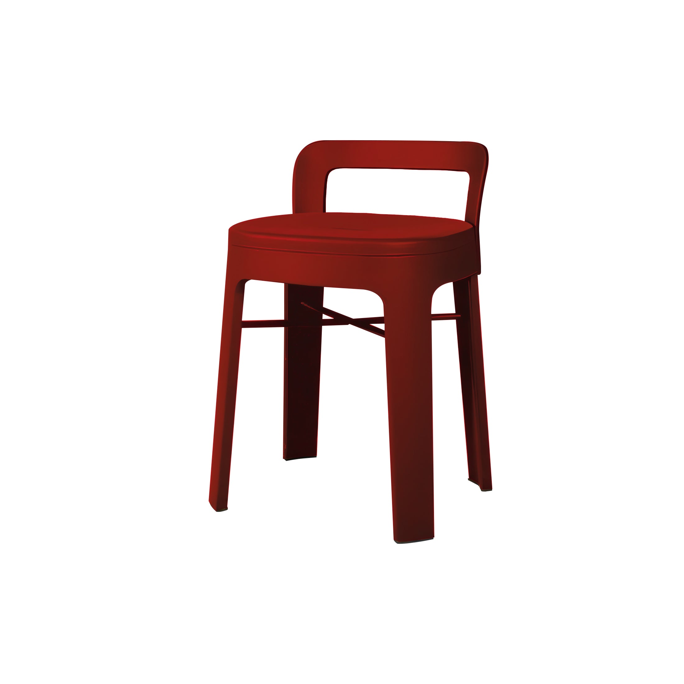 Ombra Stool with Backrest: Bordeaux