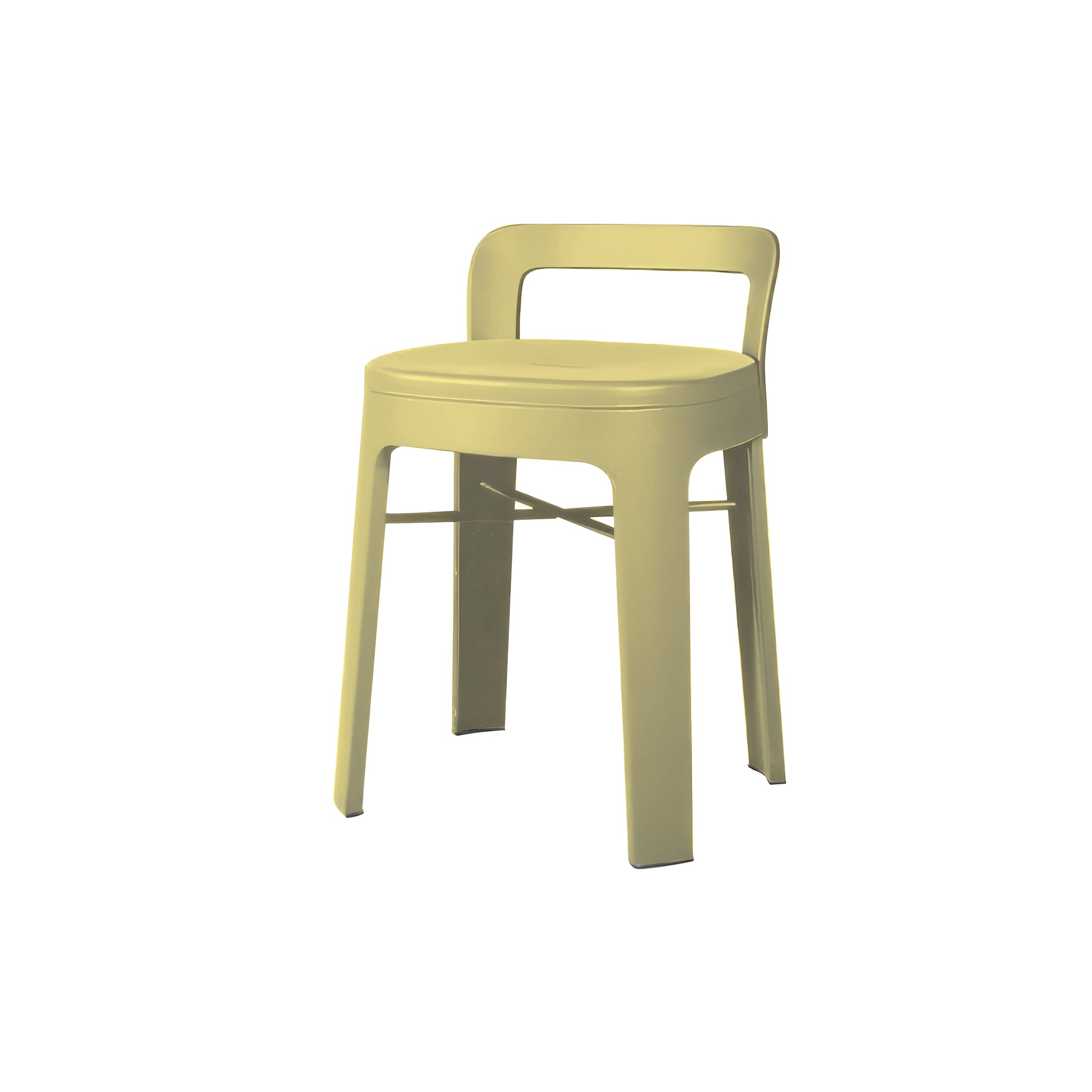 Ombra Stool with Backrest: Green Beige