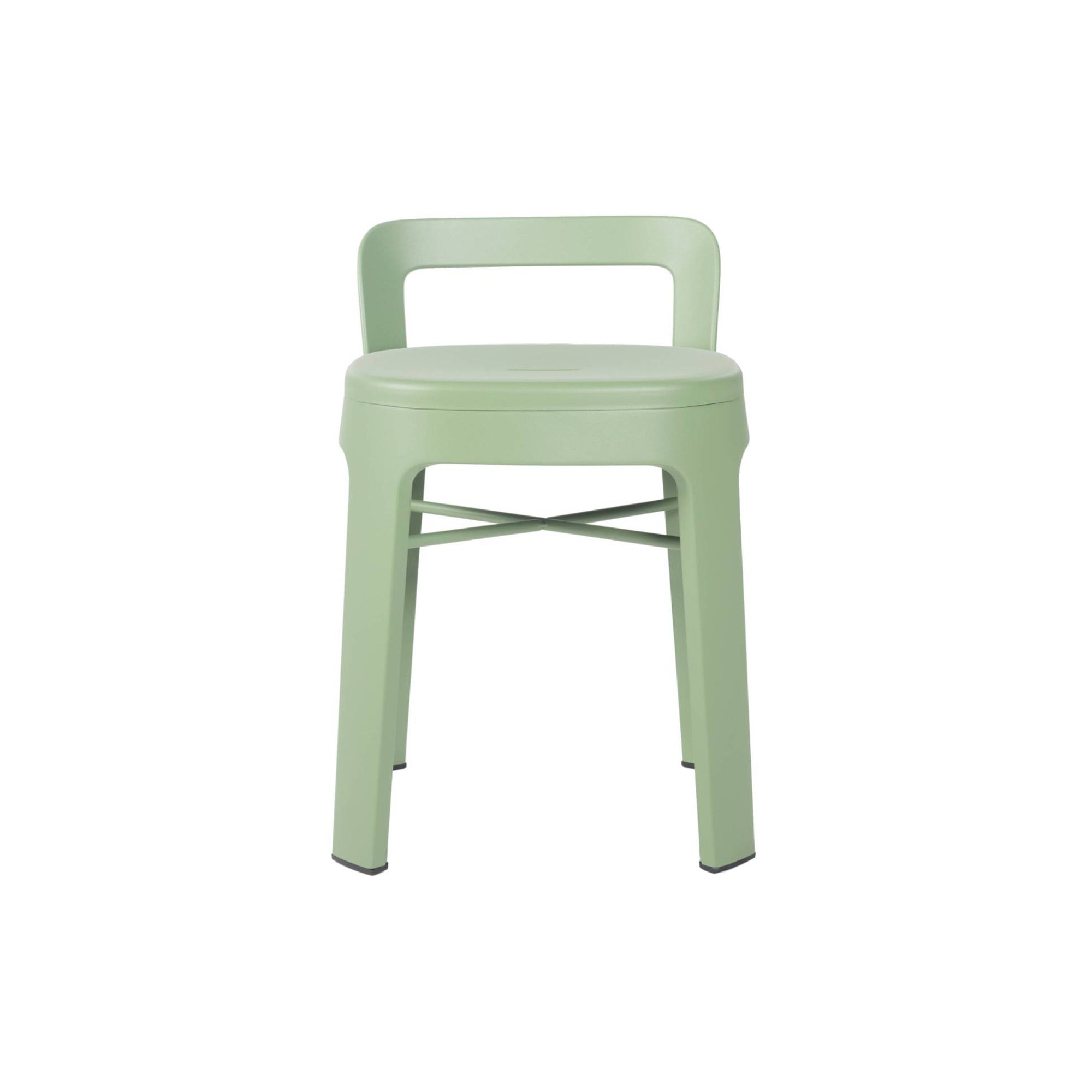 Ombra Stool with Backrest: Green