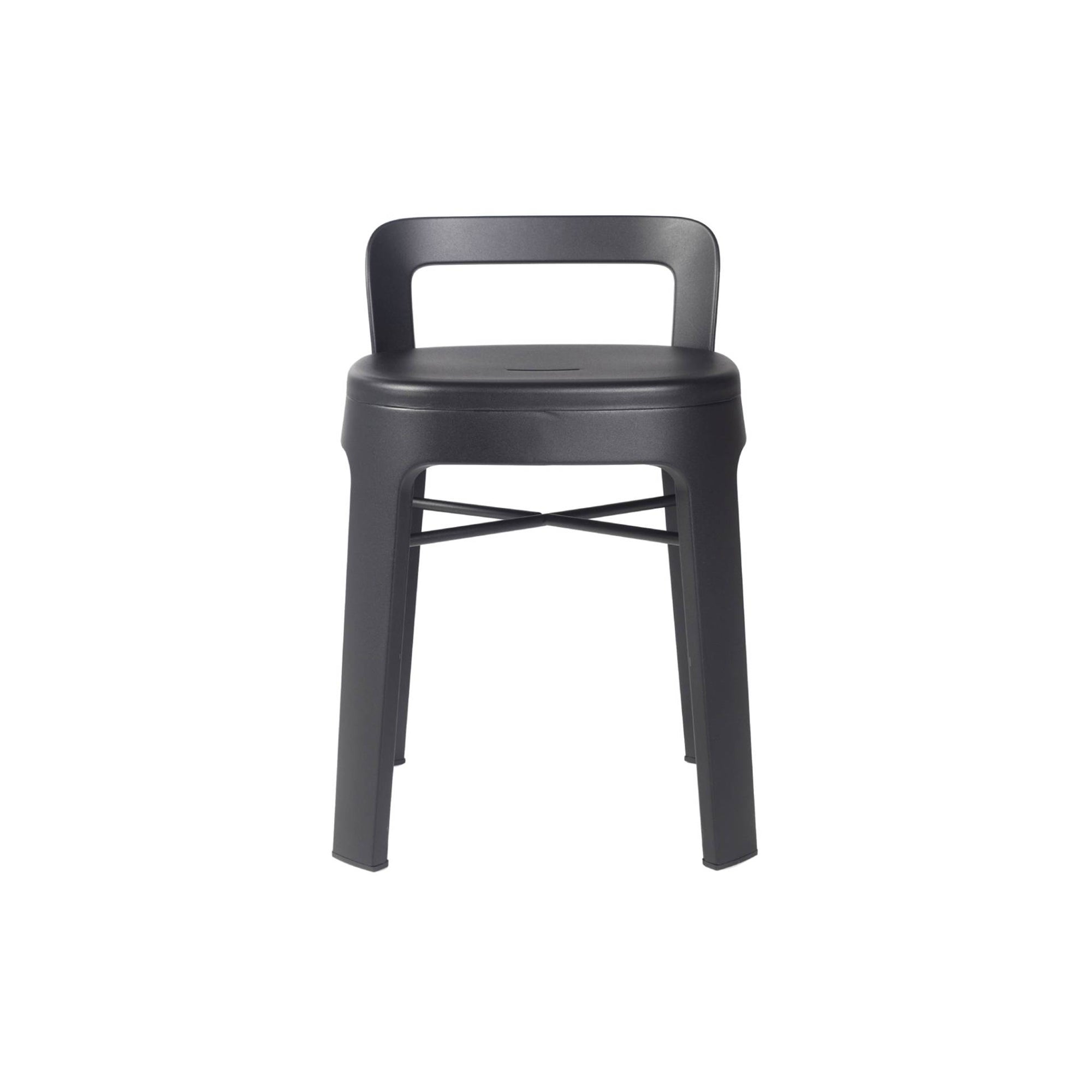 Ombra Stool with Backrest: Black