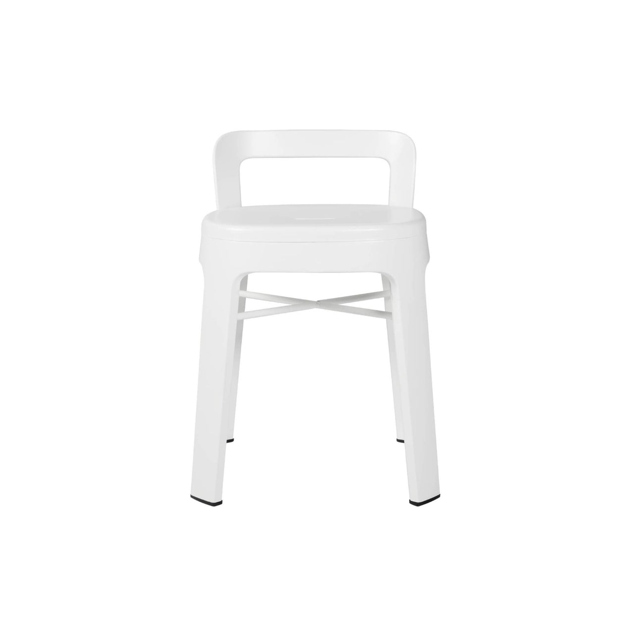 Ombra Stool with Backrest: White