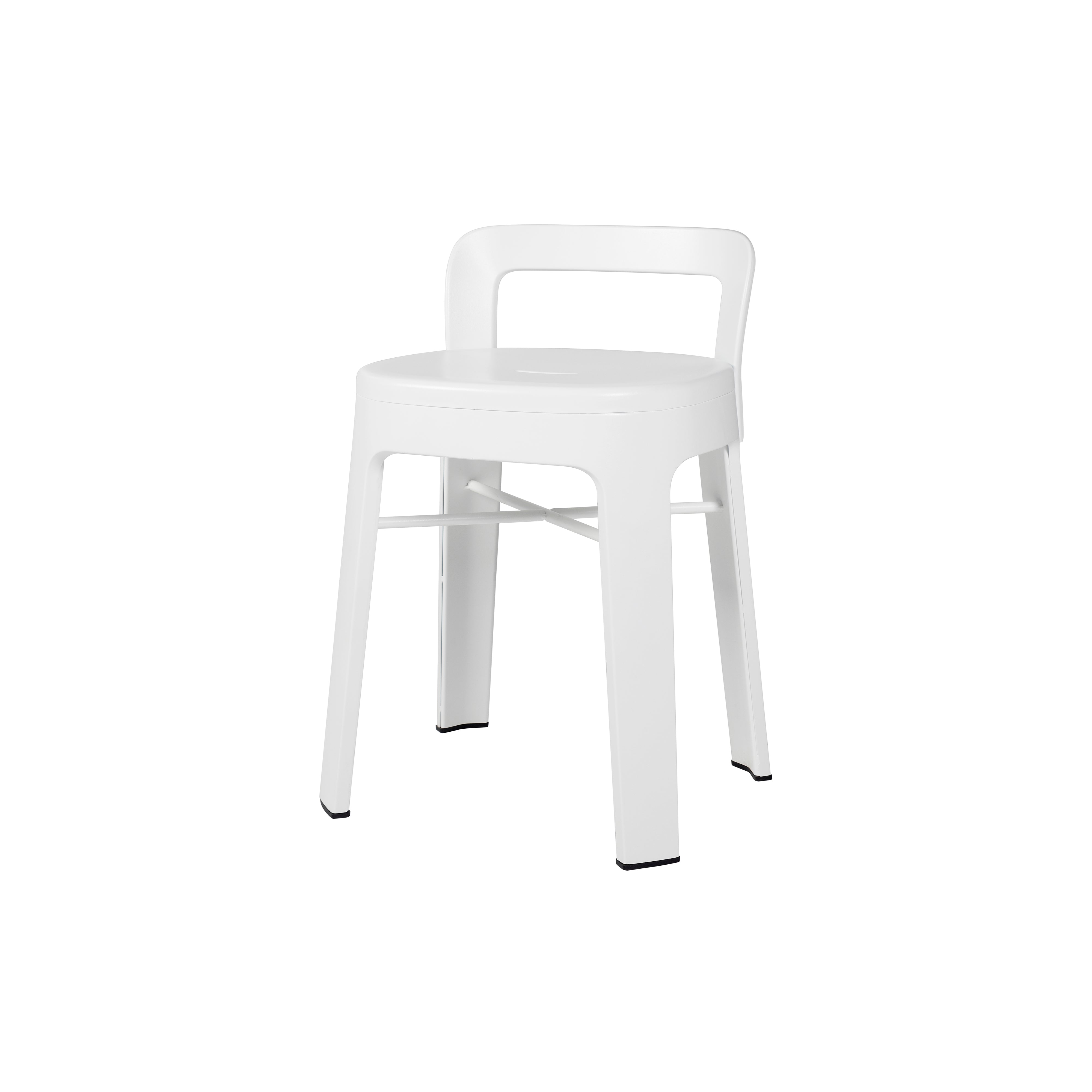 Ombra Stool with Backrest: White