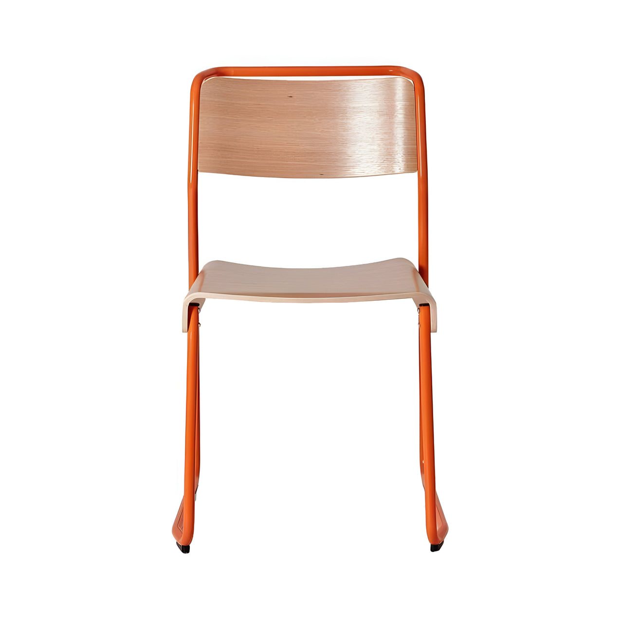 Canteen Utility Chair: Beech + Orange