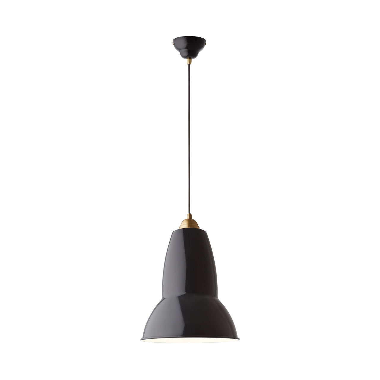 Original 1227 Brass Maxi Pendant Light:  Jet Black