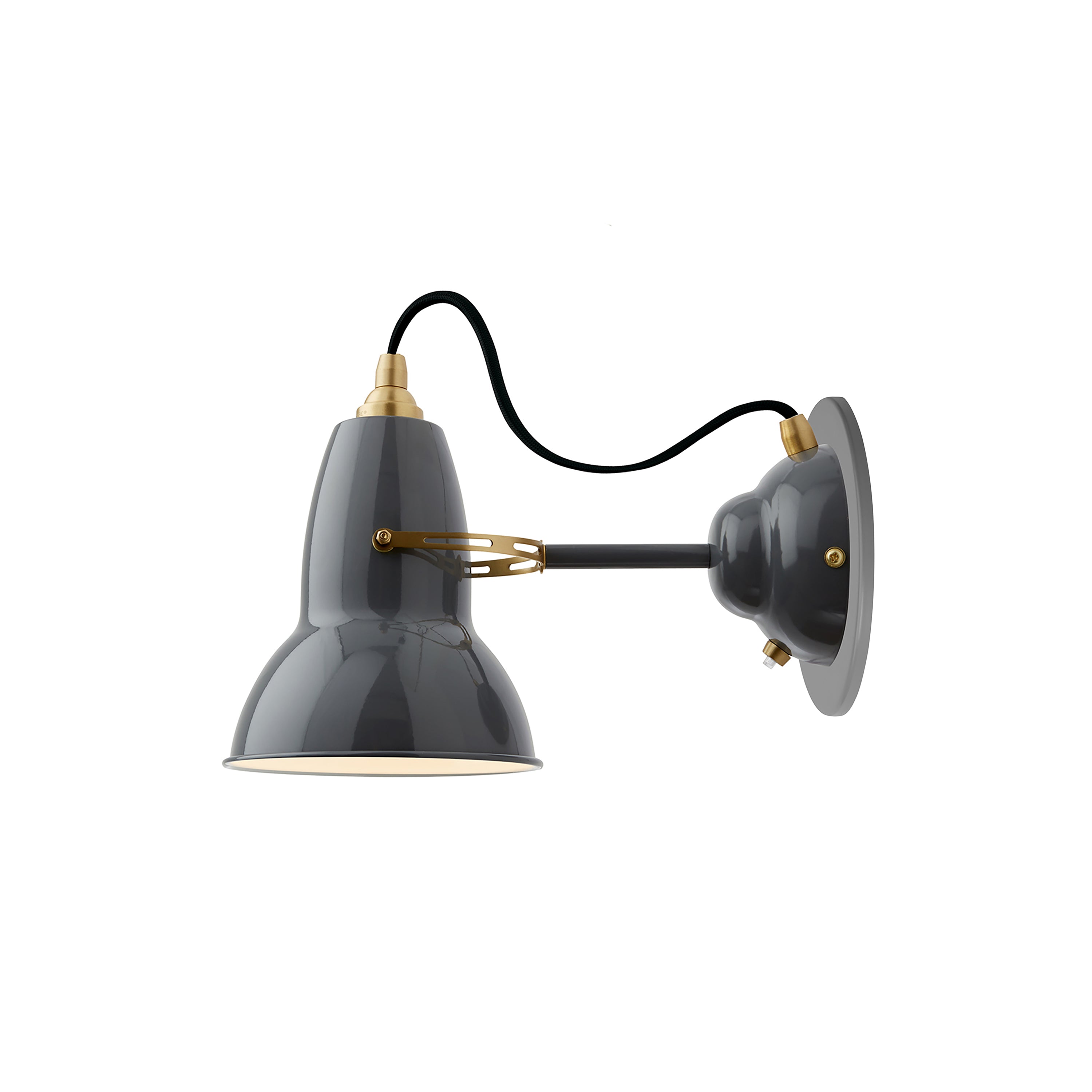 Original 1227 Brass Wall Light: Elephant Grey