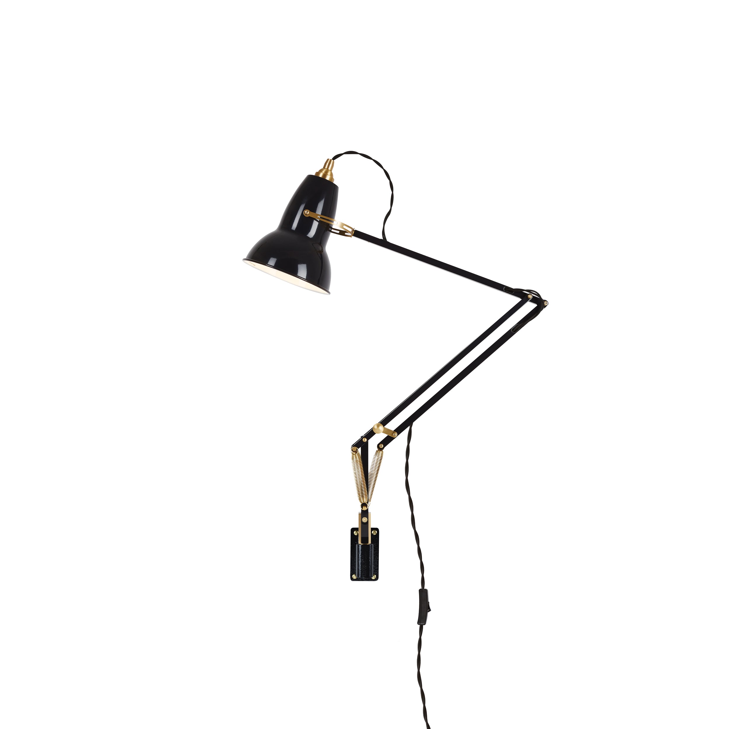 Original 1227 Brass Wall Mounted Lamp: Jet Black