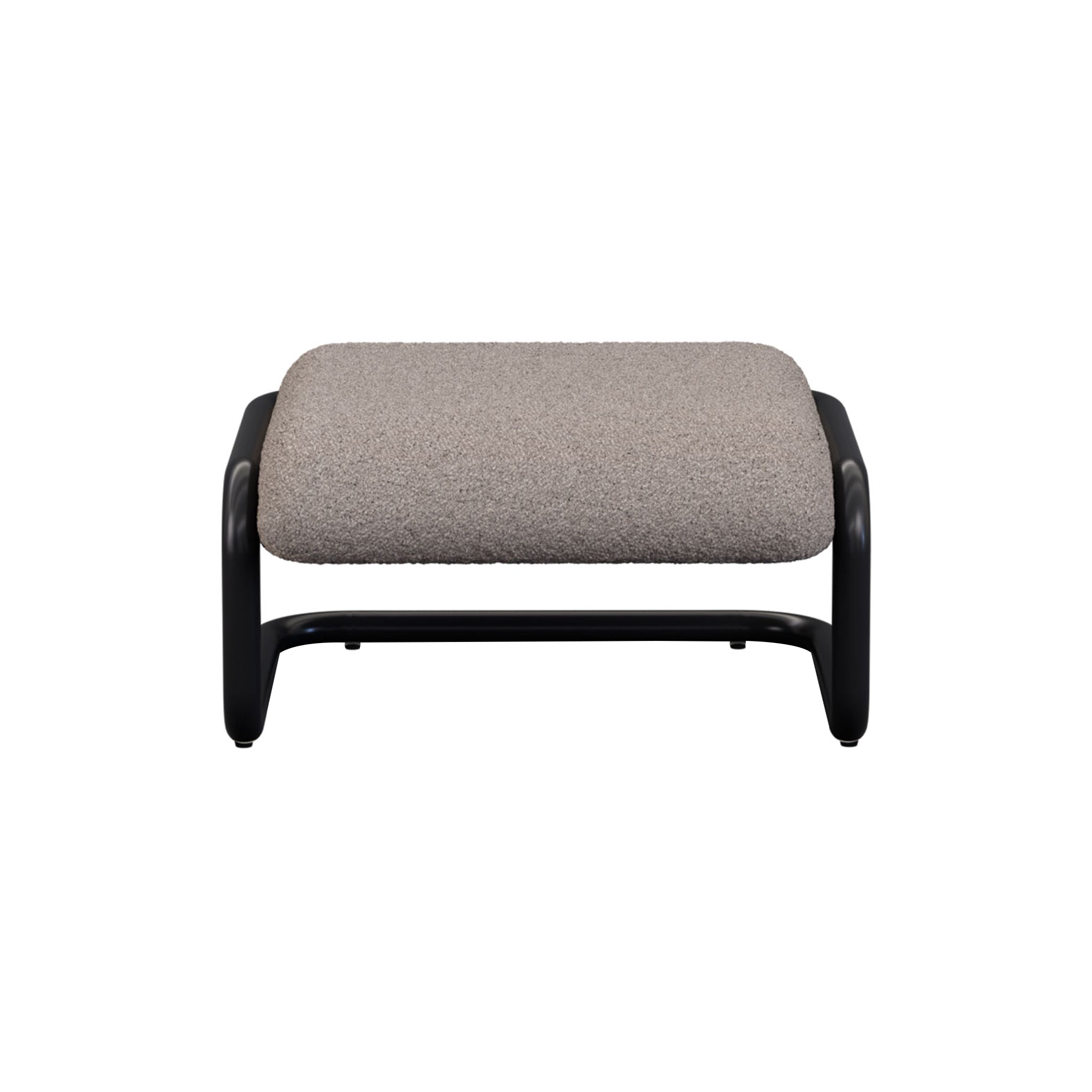 Tube Ottoman: Black + Boucle Grey