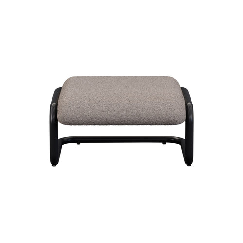 Tube Ottoman: Black + Boucle Grey