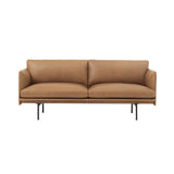 Outline 2-Seater Sofa: Black + Refine Leather Cognac