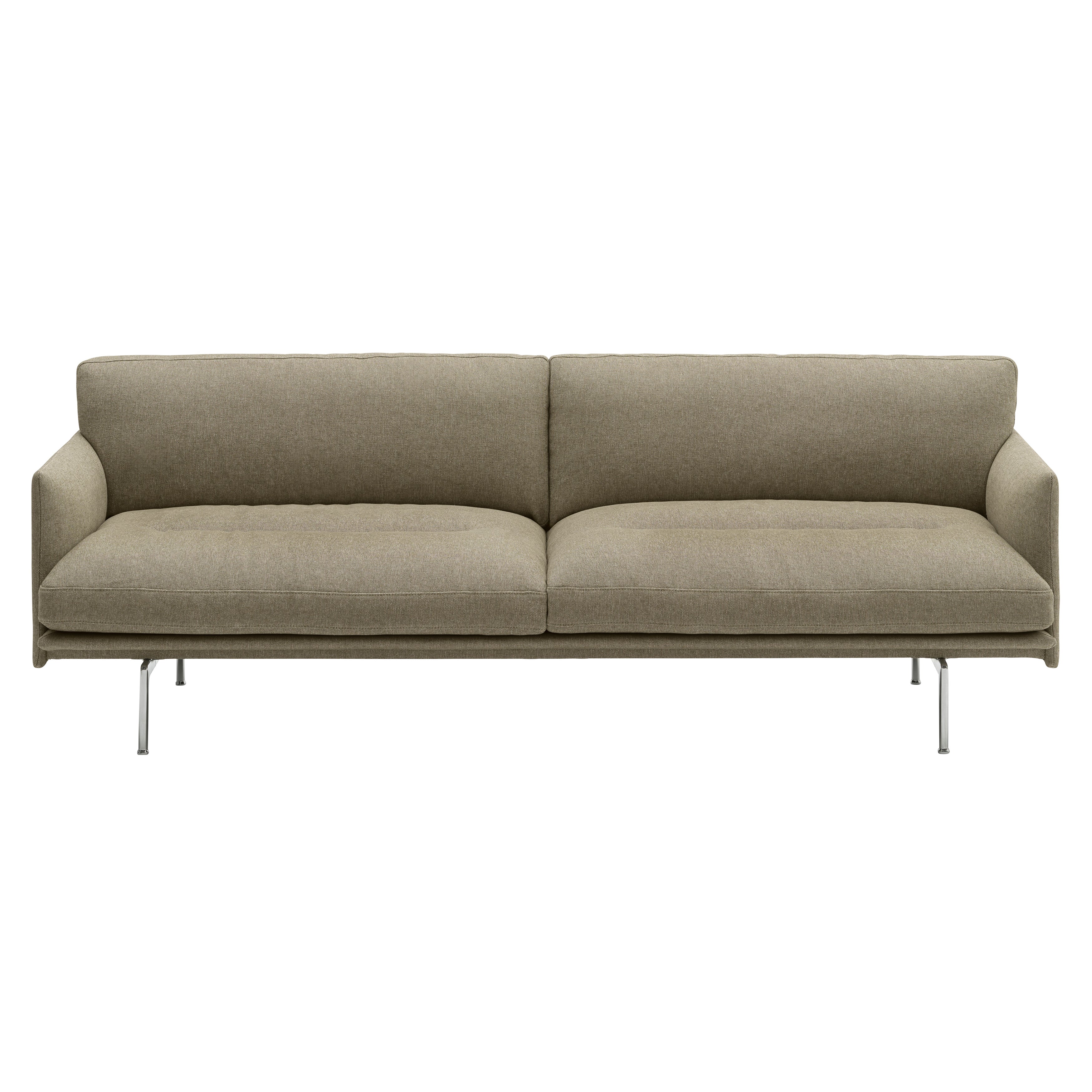 Outline Soft 3 Seater Sofa: Polished Aluminum