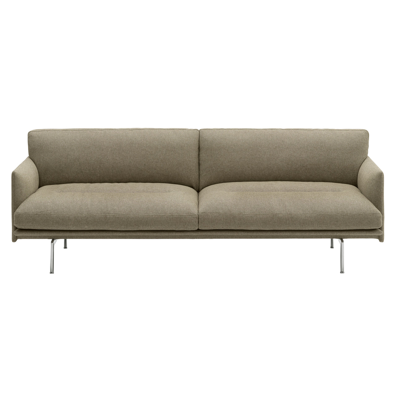 Outline Soft 3 Seater Sofa: Polished Aluminum