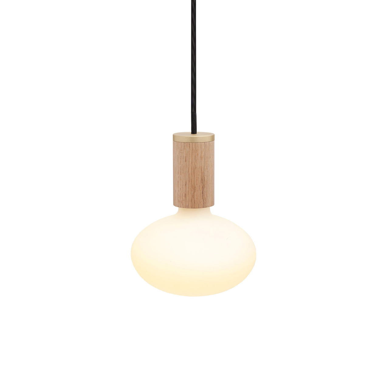 Knuckle Pendant: Oak + With Oval Bulb