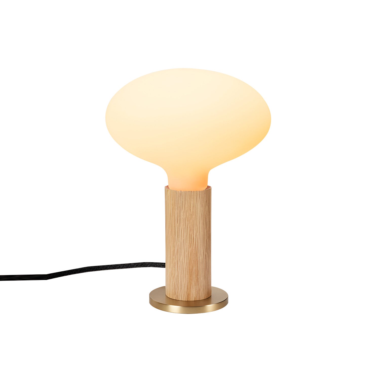 Knuckle Table Lamp: Oak + With Oval Bulb