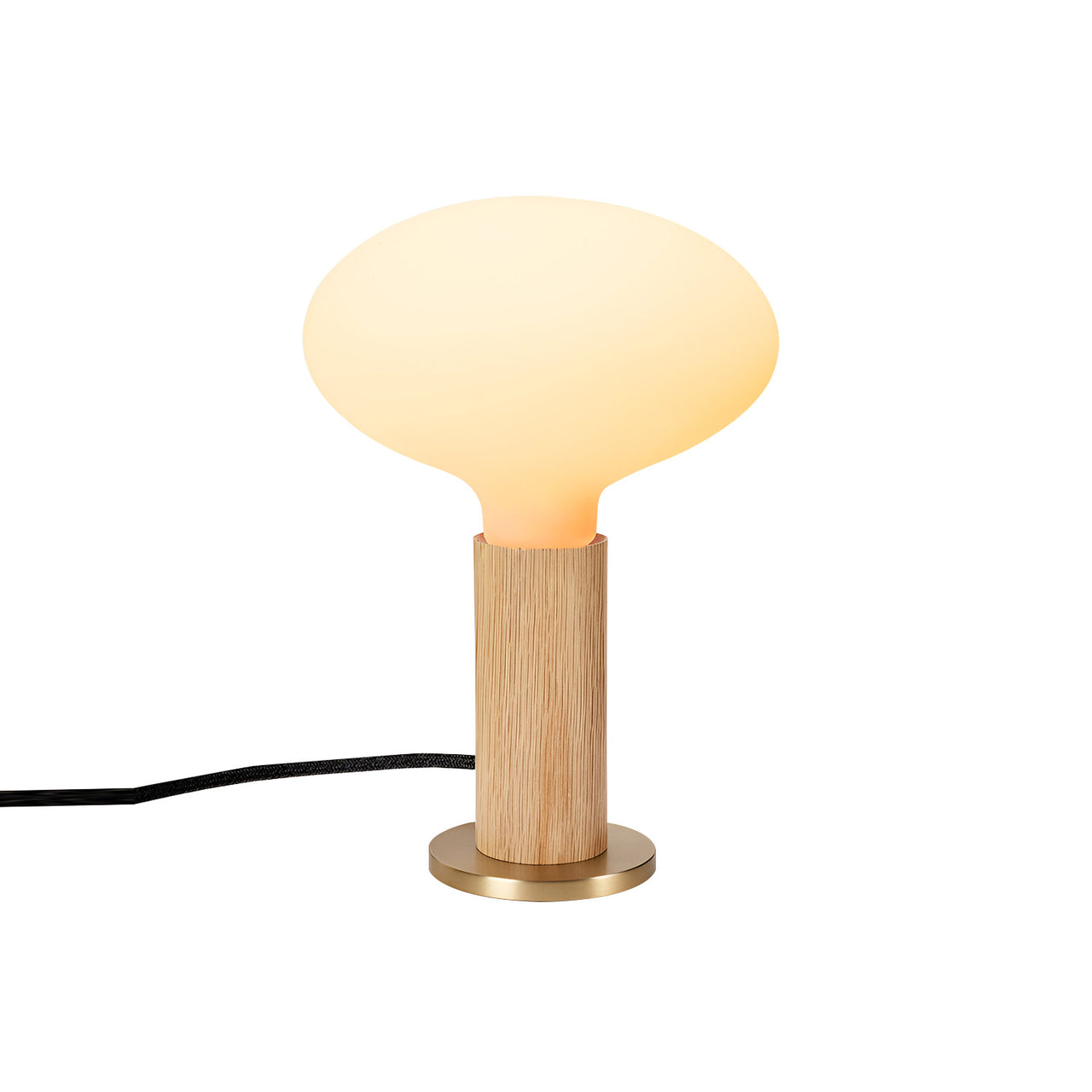 Knuckle Table Lamp: Oak + With Oval Bulb