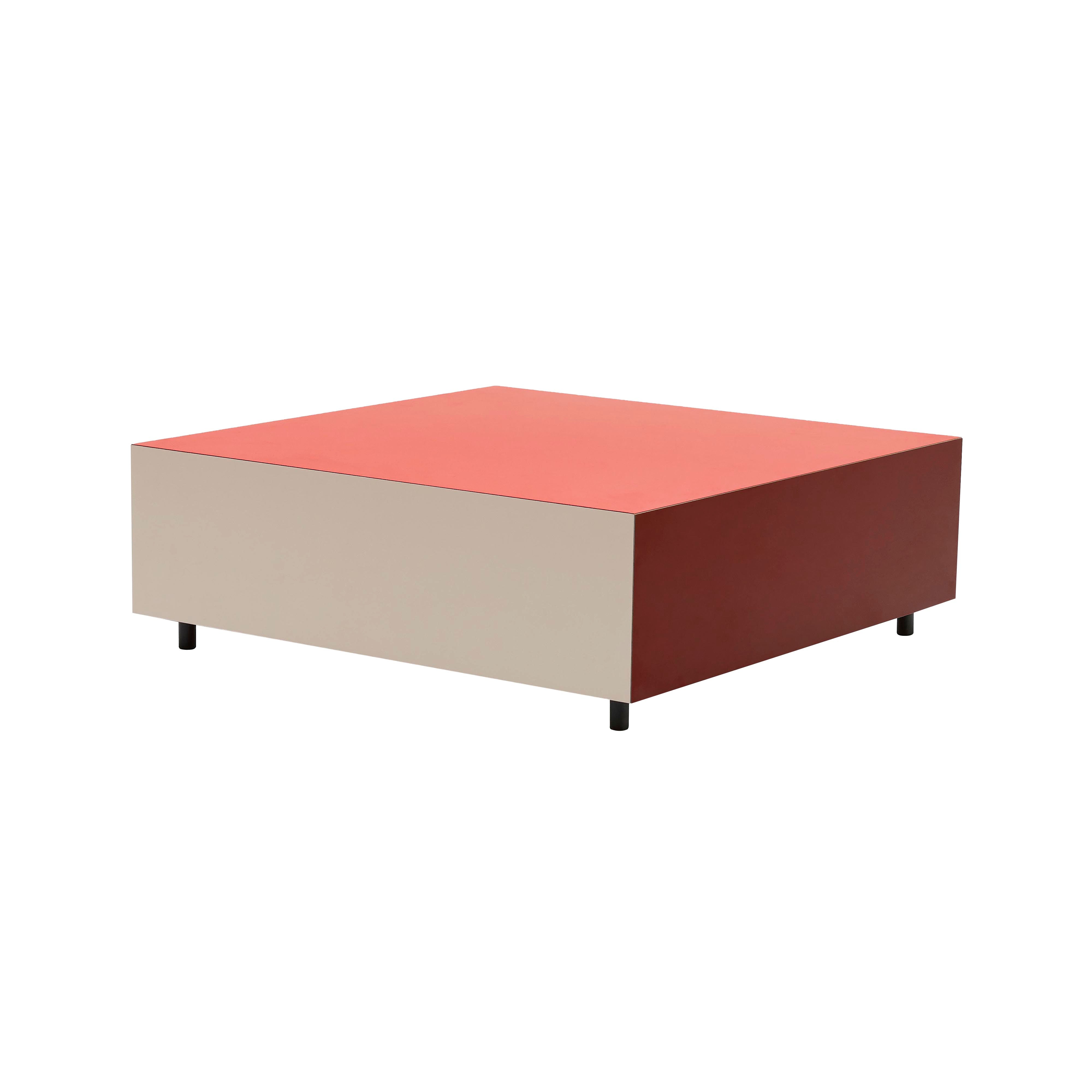 Bloc Side Table: Square + Bright Red + Burgundy + Clay