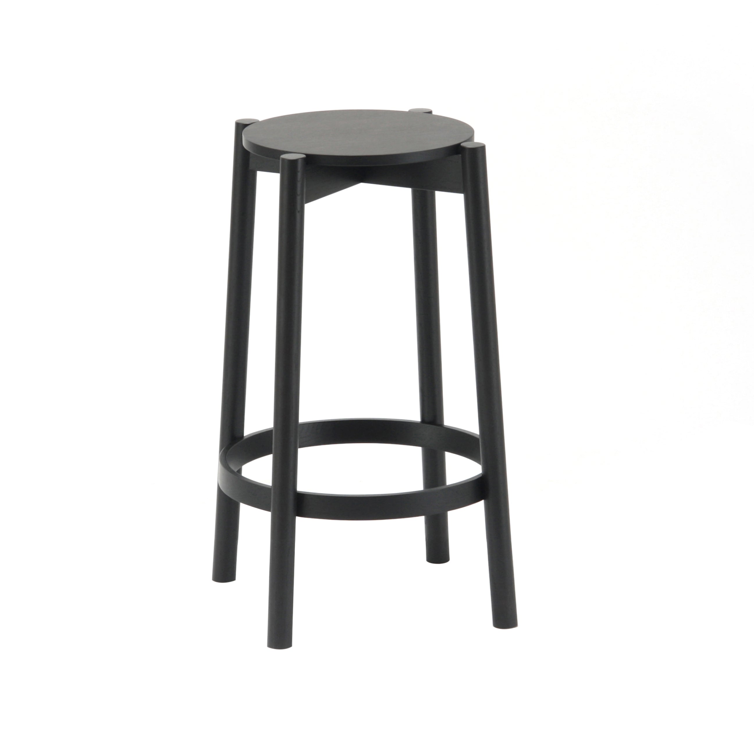 Castor Bar + Counter Stool: Counter + Black Oak