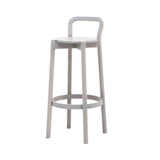 Castor Bar + Counter Stool with Backrest: Bar + Grain Grey Oak