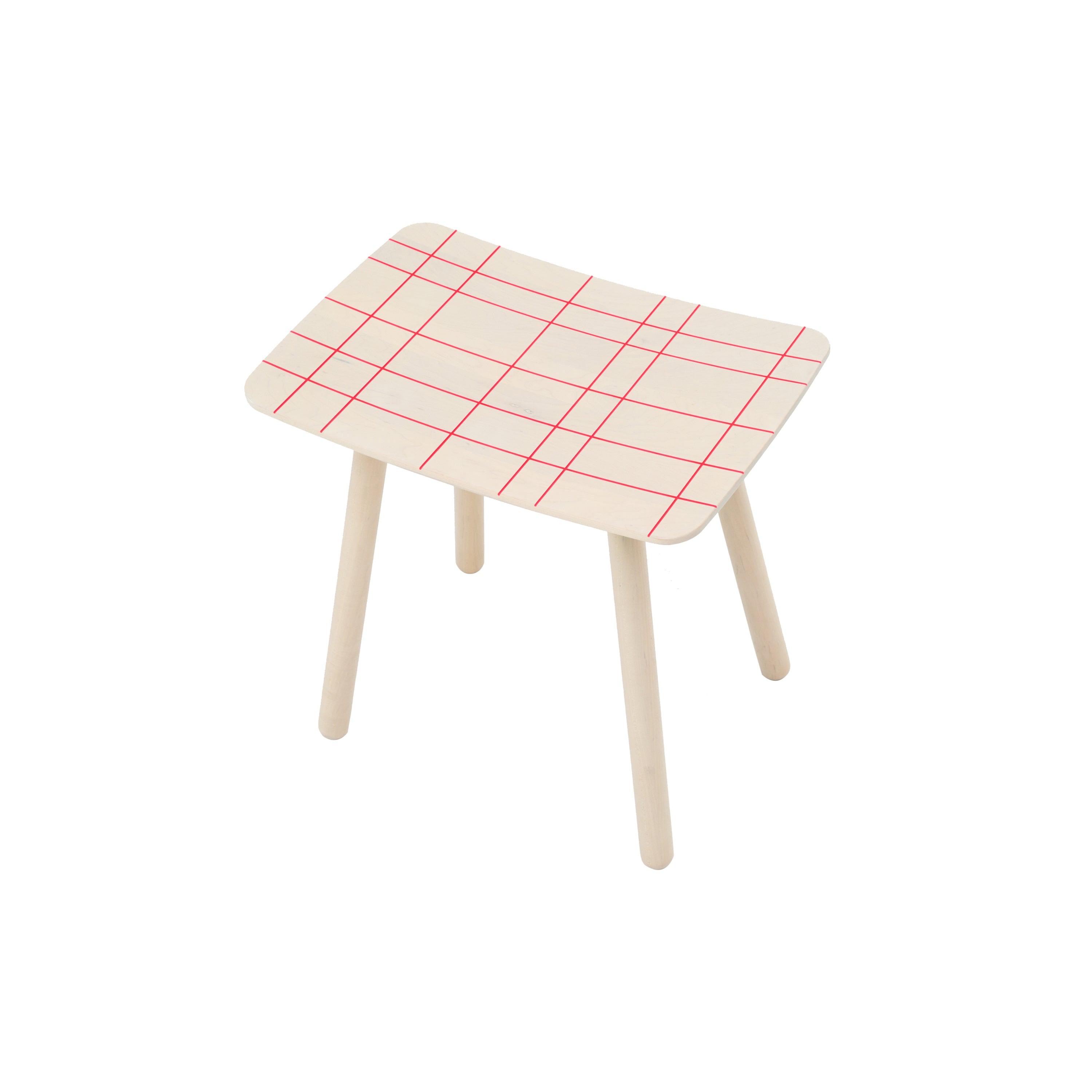 Colour Footstool: Warm White + Pink Grid