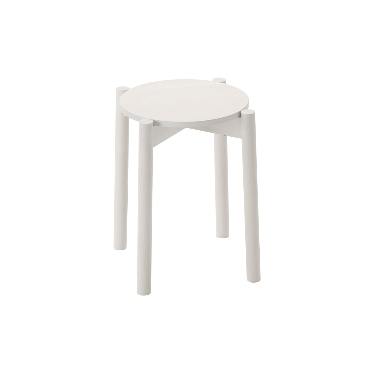 Castor Stool Plus: Grain Powder White