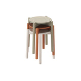 Castor Stool Plus: Grey Green + Terracotta + Grain Powder White