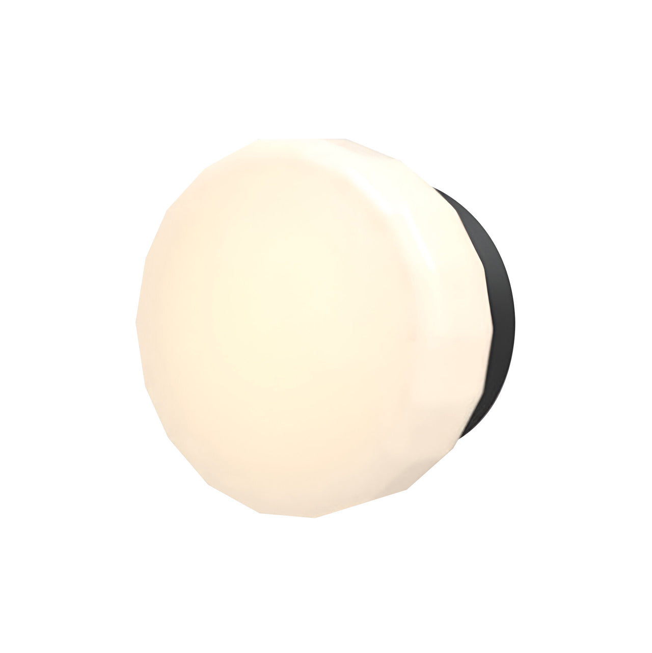 Pastille IP65 Wall Lamp: Collar + Faceted + Matte Black