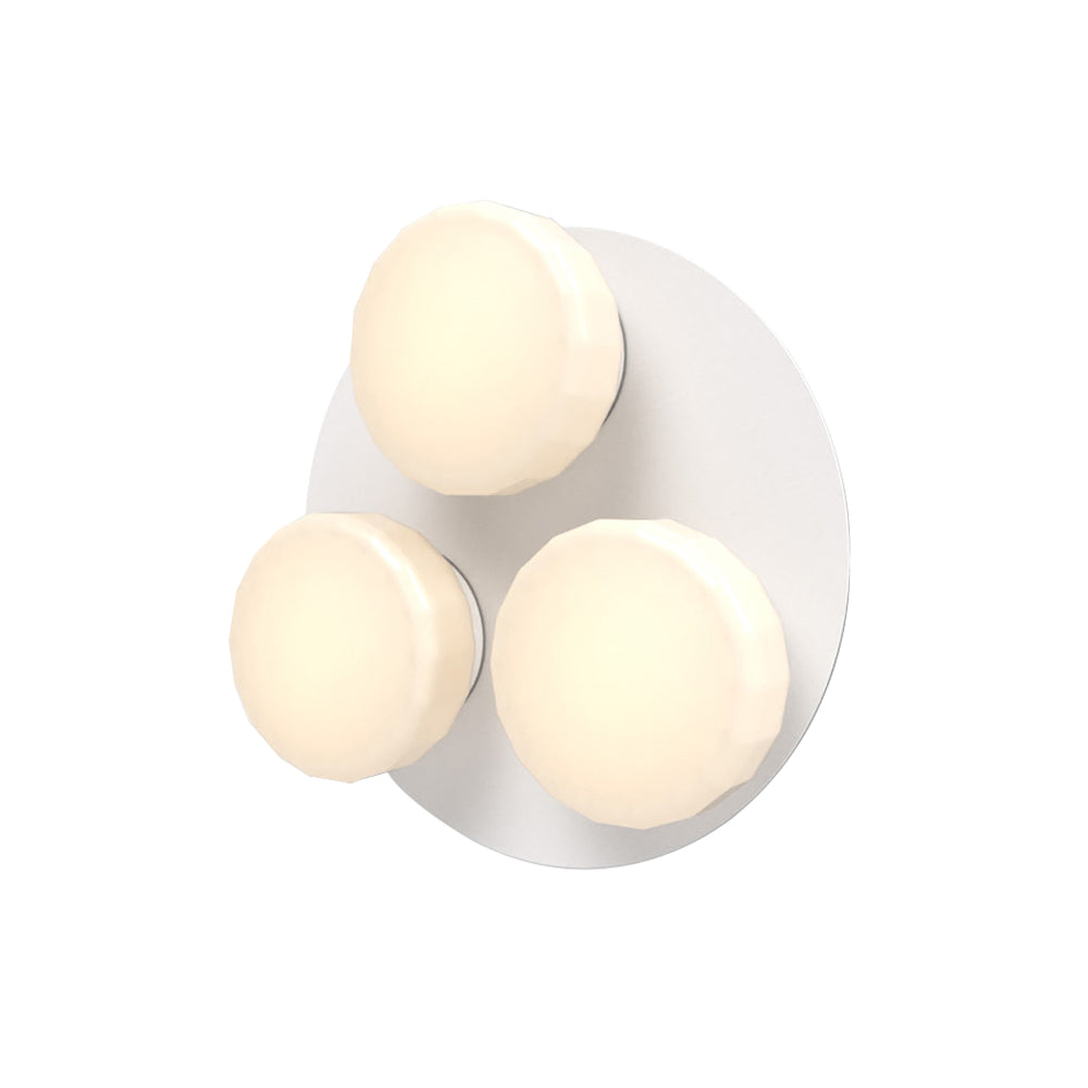 Pastille 3 IP65 Wall Lamp: 3 Cluster + Faceted + Matte White