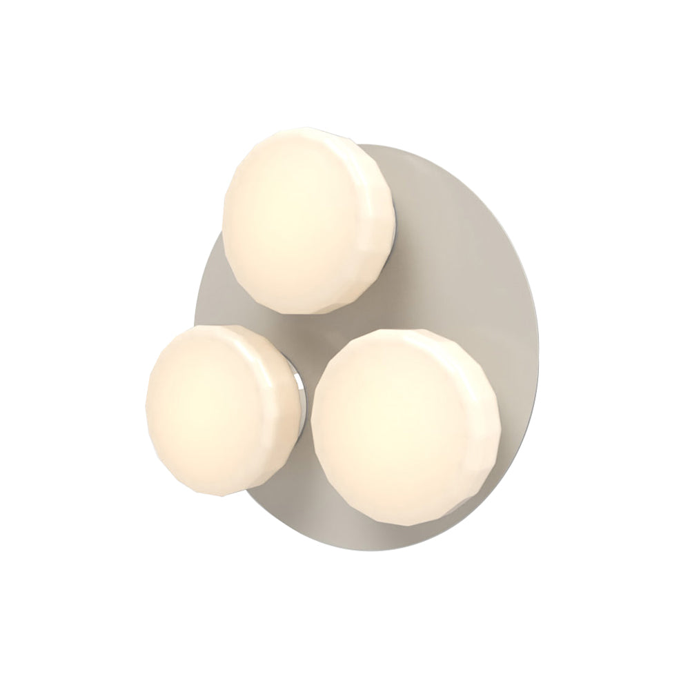 Pastille 3 IP65 Wall Lamp: 3 Cluster + Faceted + Silk Grey