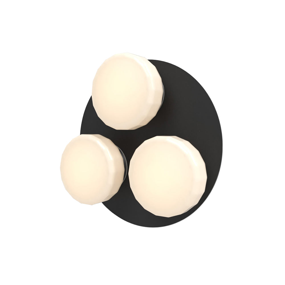 Pastille 3 IP65 Wall Lamp: 3 Cluster + Faceted + Matte Black