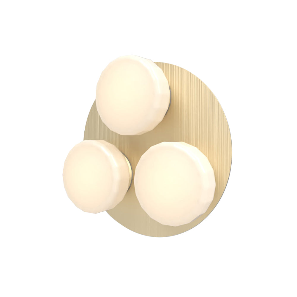 Pastille 3 IP65 Wall Lamp: 3 Cluster + Faceted + Satin Brass