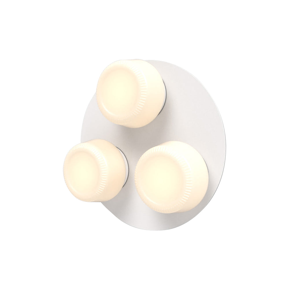 Pastille 3 IP65 Wall Lamp: 3 Cluster + Ribbed + Matte White