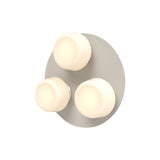 Pastille 3 IP65 Wall Lamp: 3 Cluster + Ribbed + Silk Grey