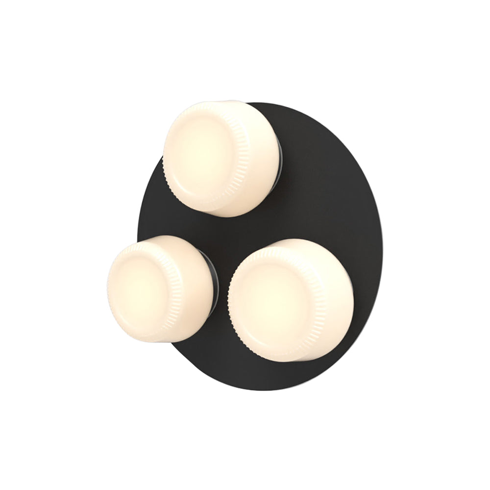 Pastille 3 IP65 Wall Lamp: 3 Cluster + Ribbed + Matte Black