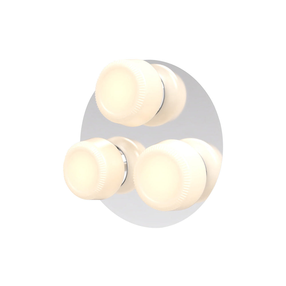 Pastille 3 Wall Lamp: 3 Cluster + Ribbed + Polished Chrome