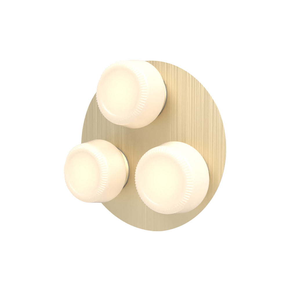 Pastille 3 Wall Lamp: 3 Cluster + Ribbed + Satin Brass