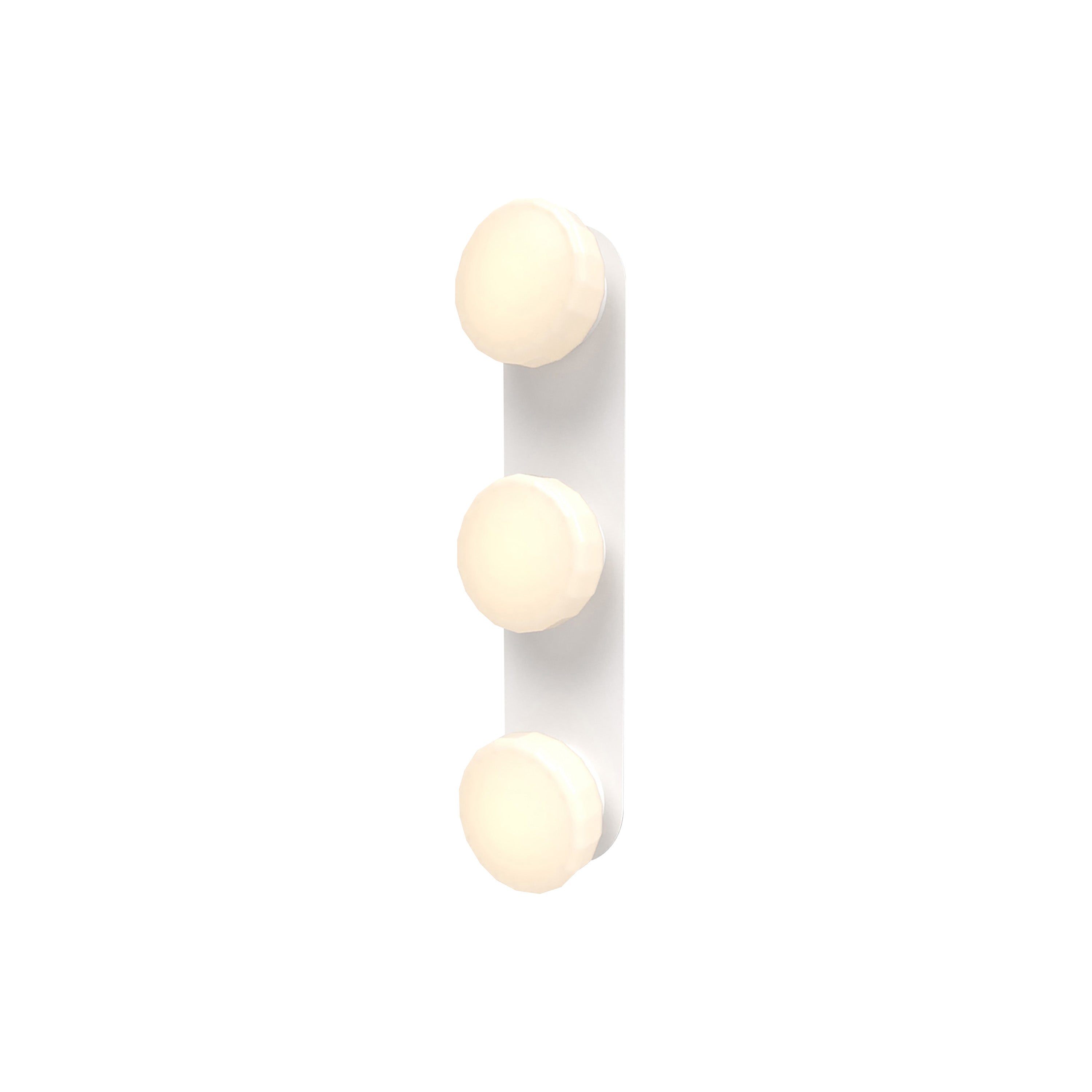 Pastille 3 Wall Lamp: 3 Vanity + Faceted + Matte White