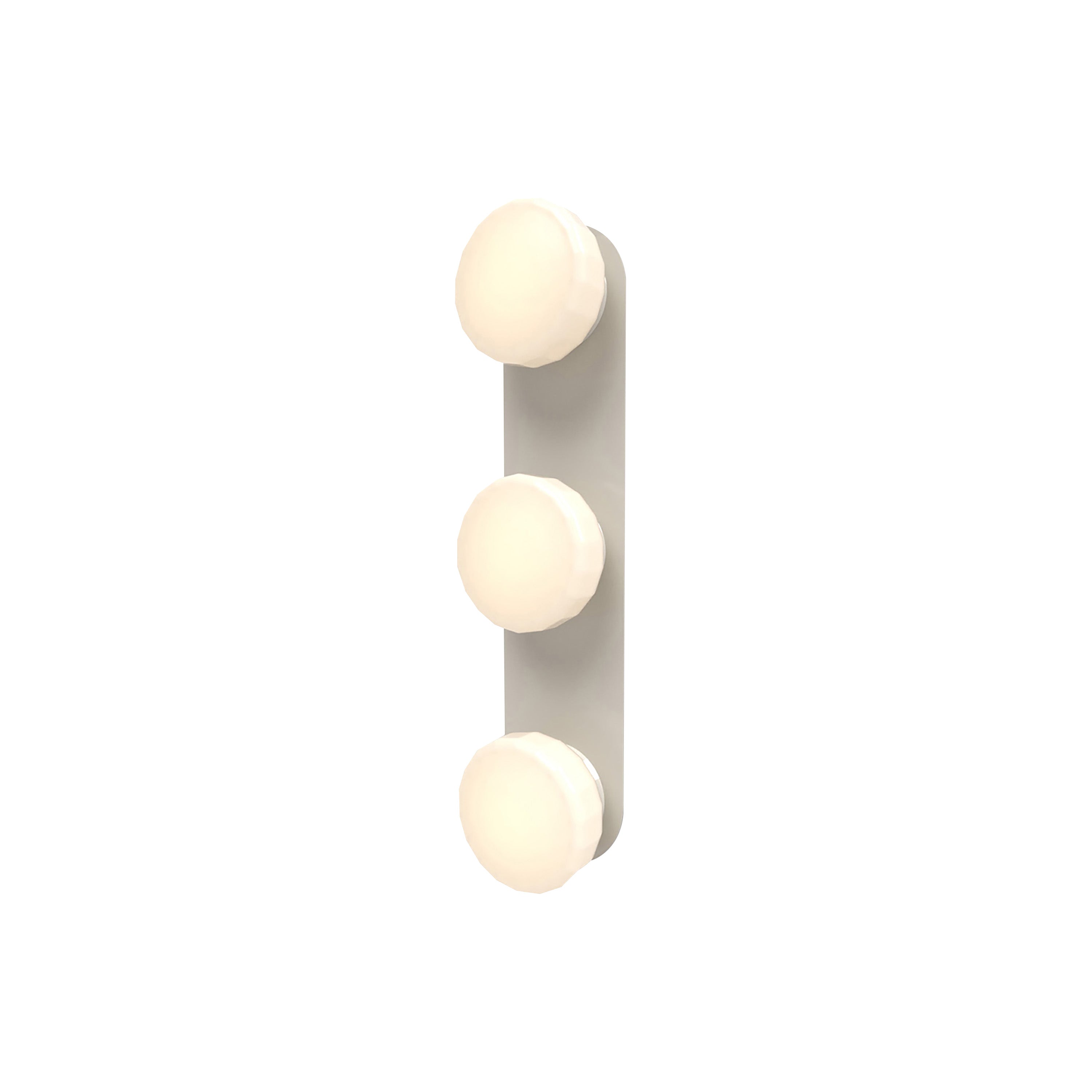 Pastille 3 Wall Lamp: 3 Vanity + Faceted + Silk Grey