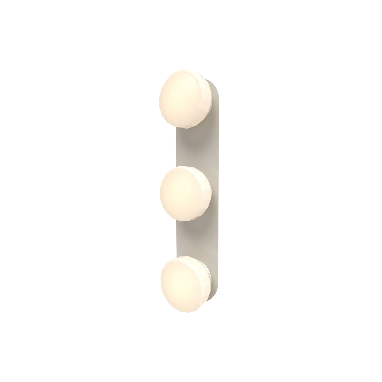 Pastille 3 Wall Lamp: 3 Vanity + Faceted + Silk Grey