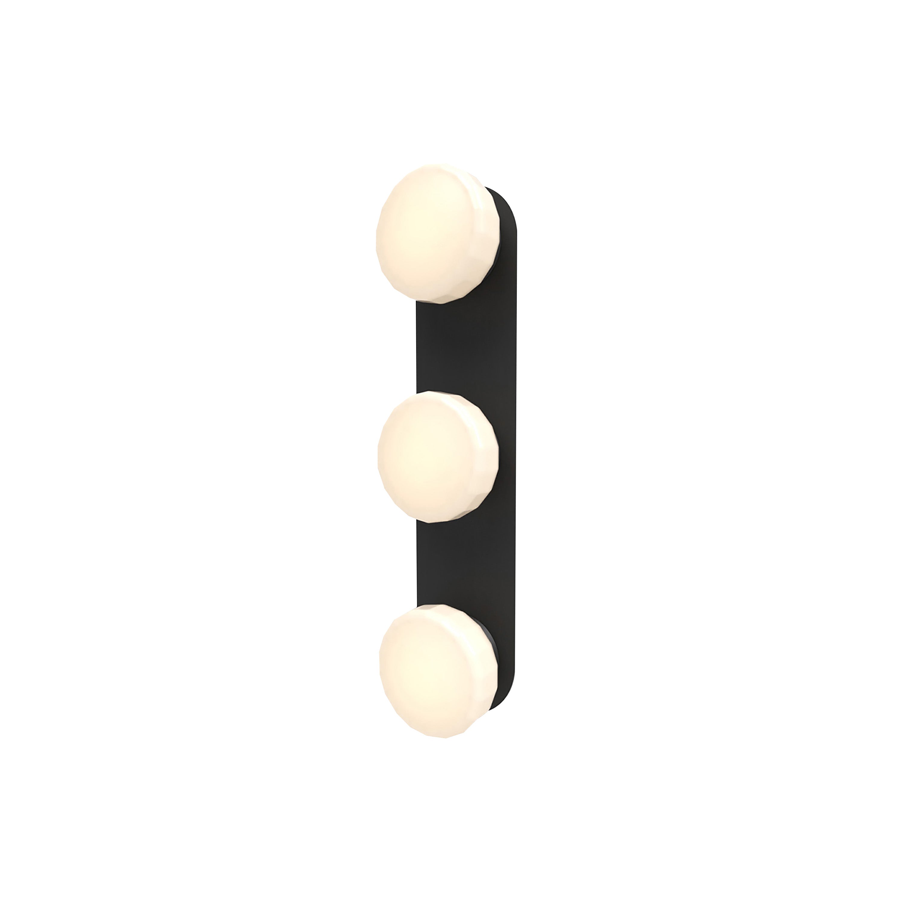 Pastille 3 Wall Lamp: 3 Vanity + Faceted + Matte Black