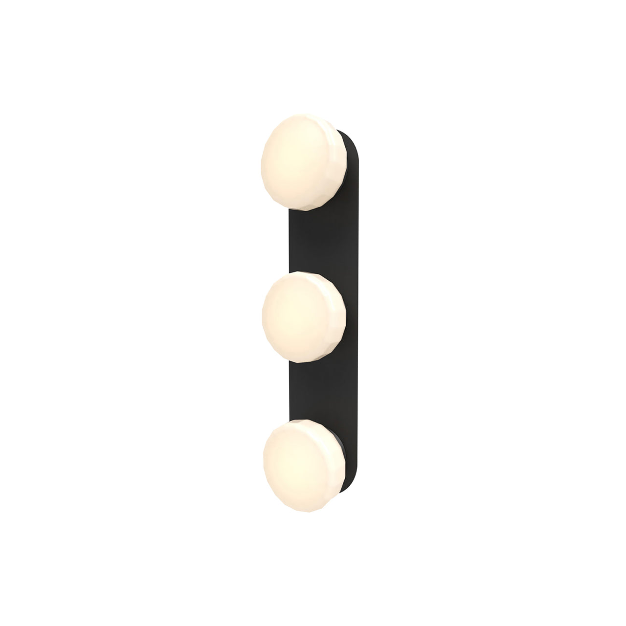 Pastille 3 Wall Lamp: 3 Vanity + Faceted + Matte Black