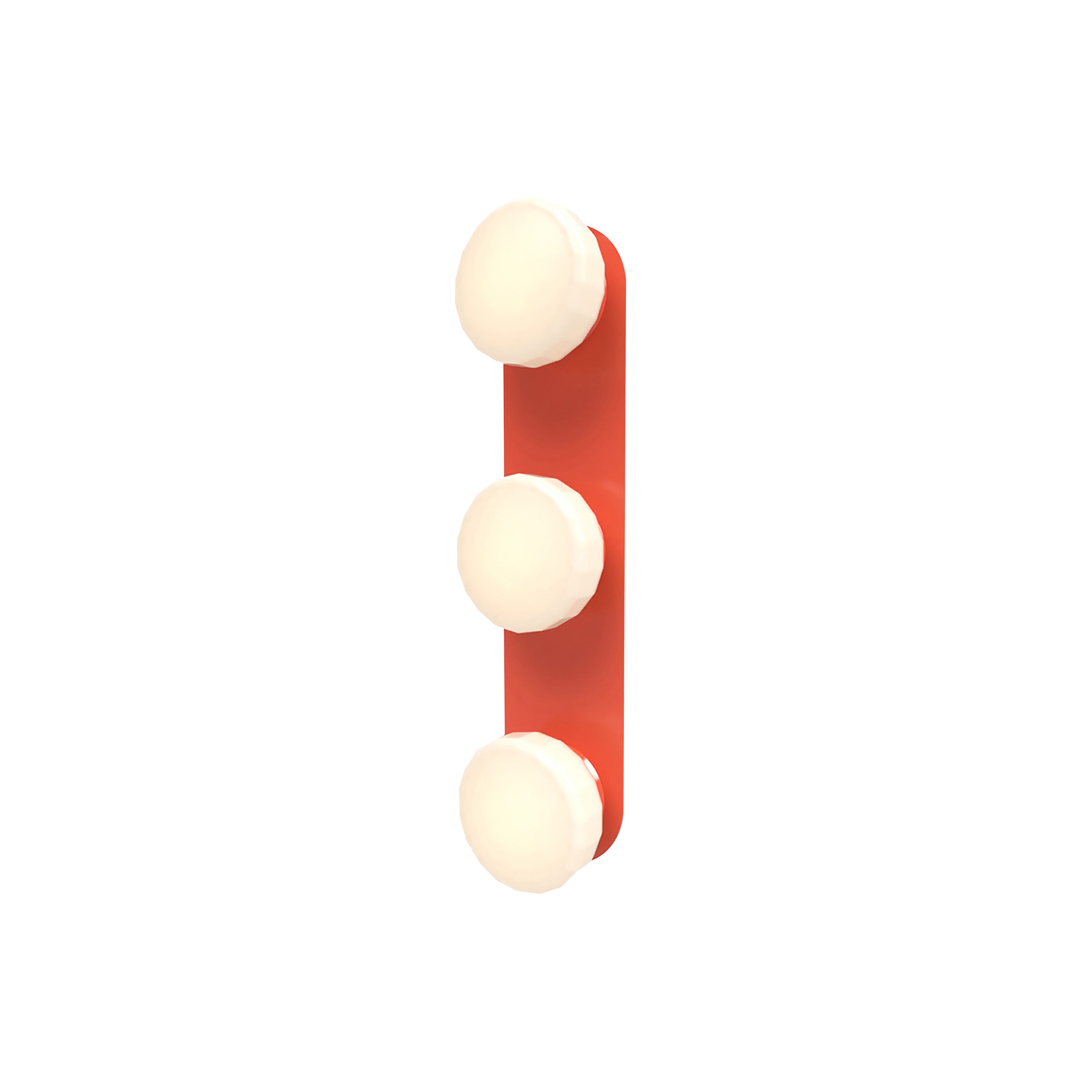 Pastille 3 Wall Lamp: 3 Vanity + Faceted + Vermillion