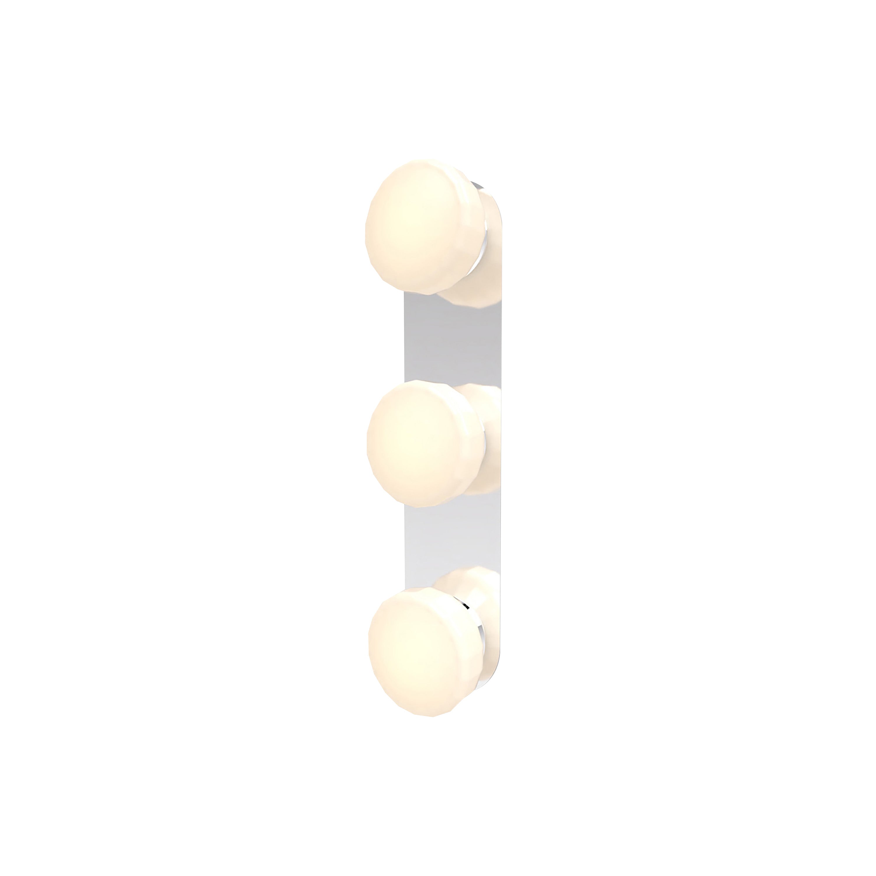 Pastille 3 Wall Lamp: 3 Vanity + Faceted + Polished Chrome