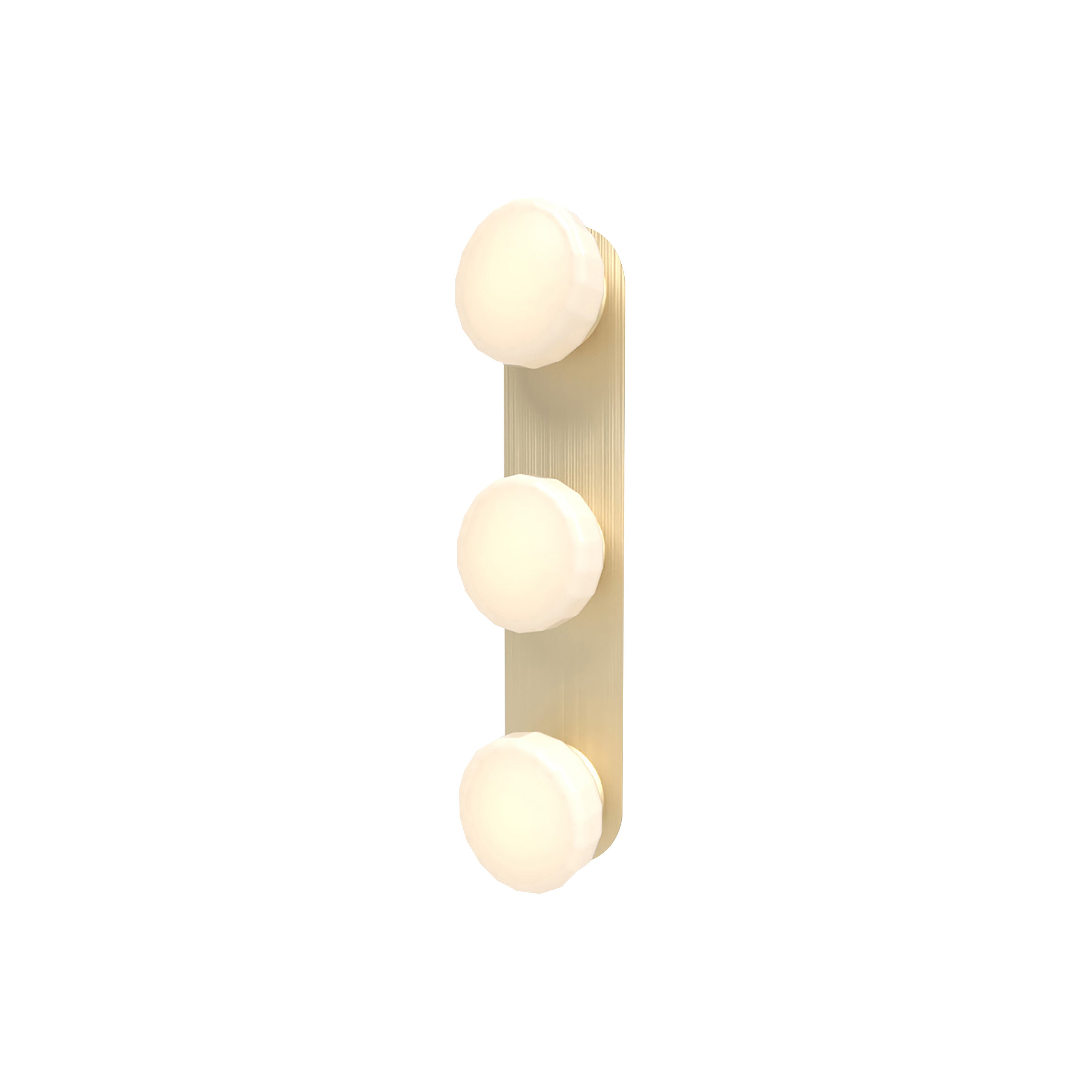Pastille 3 IP65 Wall Lamp: 3 Vanity + Faceted + Satin Brass