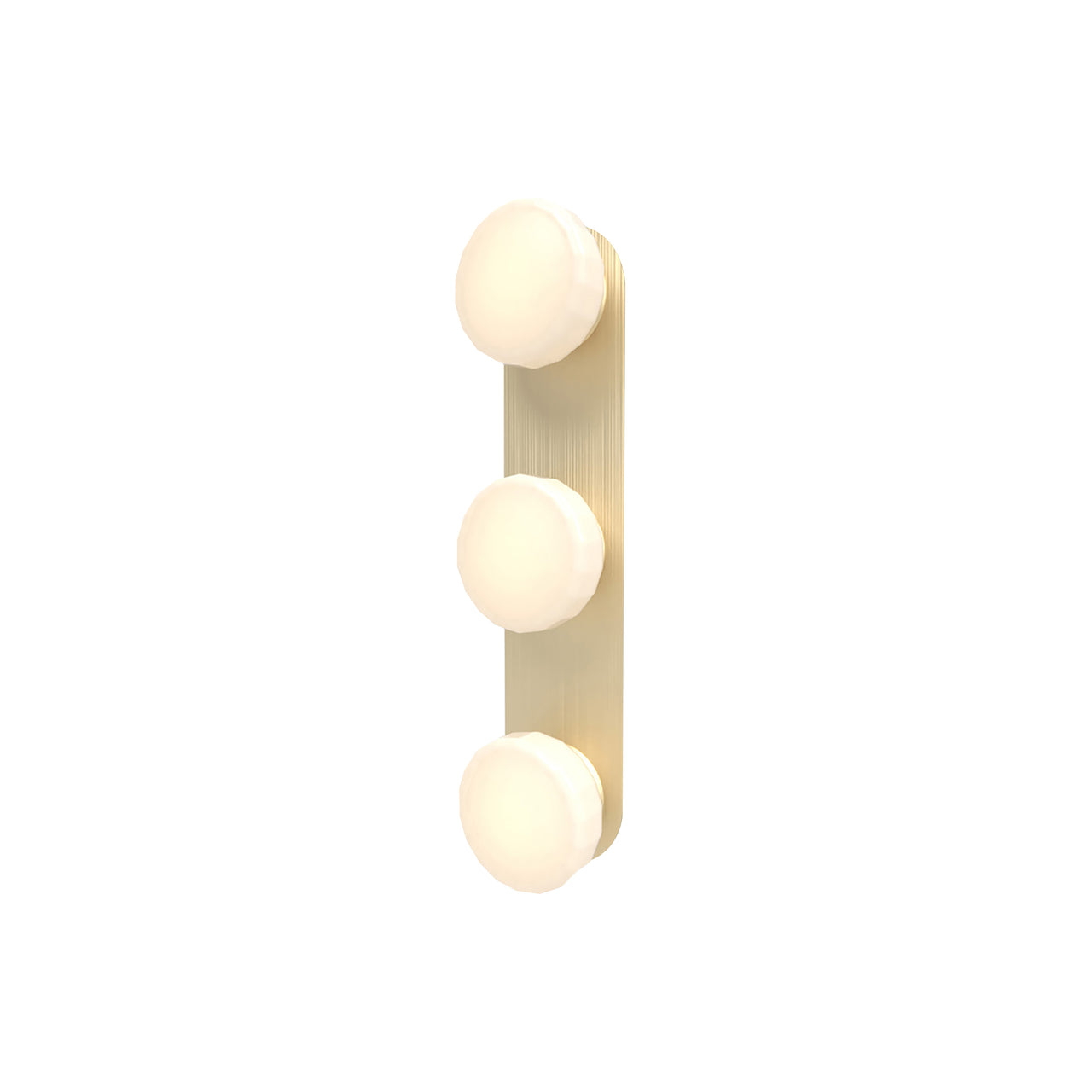 Pastille 3 IP65 Wall Lamp: 3 Vanity + Faceted + Satin Brass