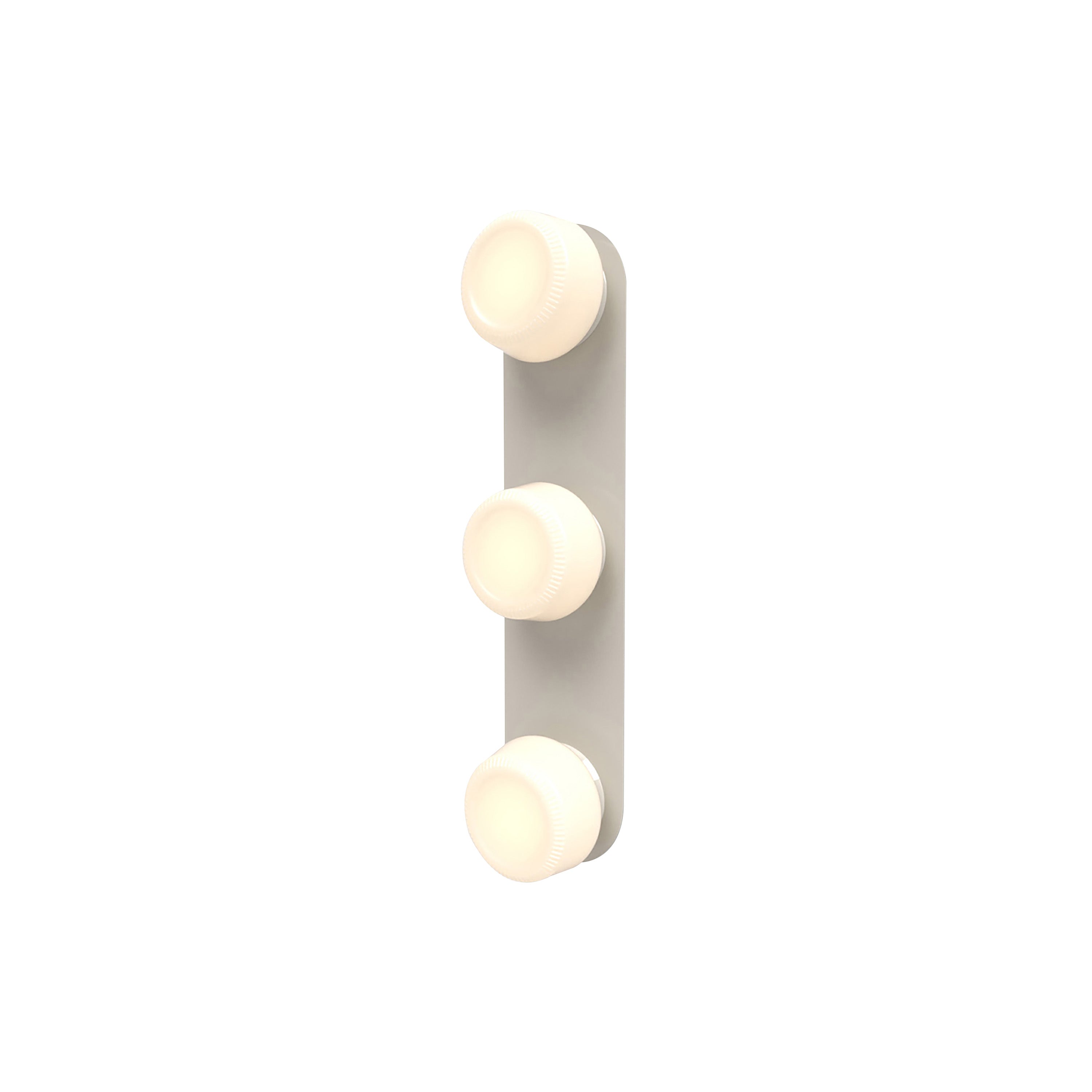 Pastille 3 Wall Lamp: 3 Vanity + Ribbed + Silk Grey