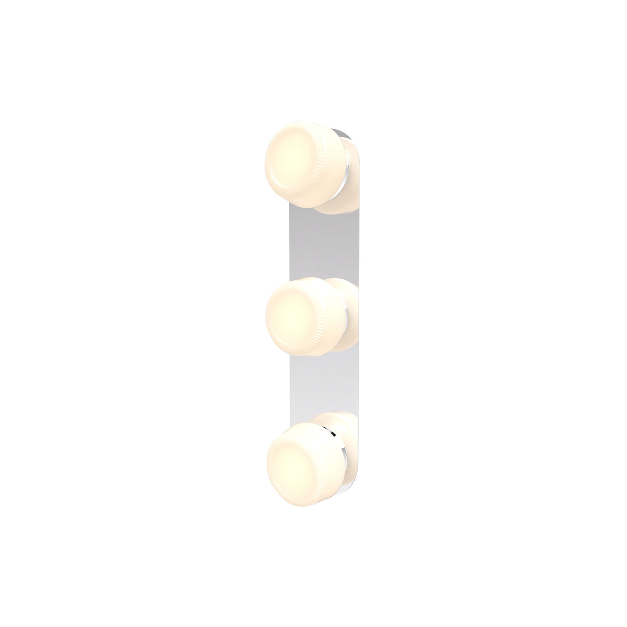 Pastille 3 Wall Lamp: 3 Vanity + Ribbed + Polished Chrome